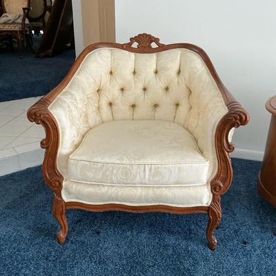 Victorian Cream Barrel Chair
