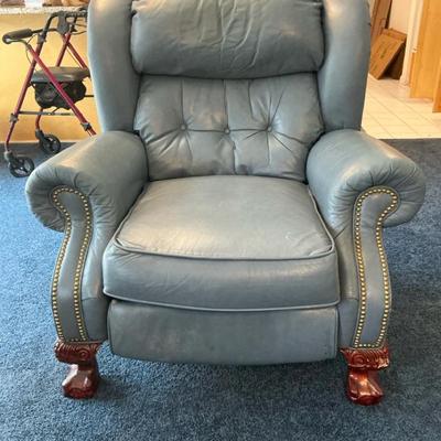 Lane Furniture Blue Leather Armchair Recliner