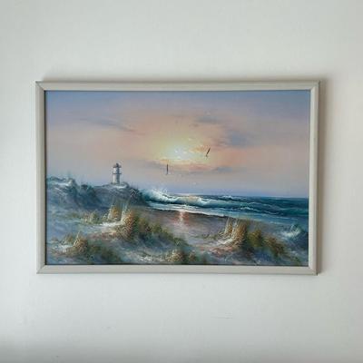 Sunrise Beach Lighthouse Painting By Adam’s