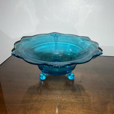 Aqua Blue Glass Bowl
