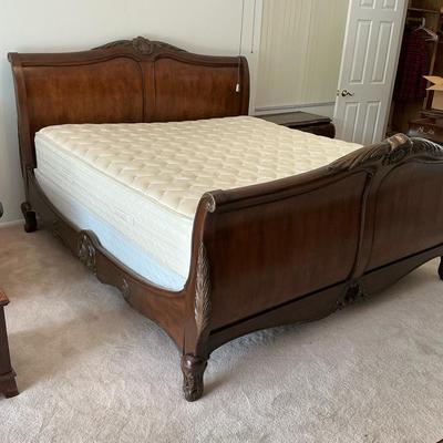 Hickory White King Sleigh Bed 