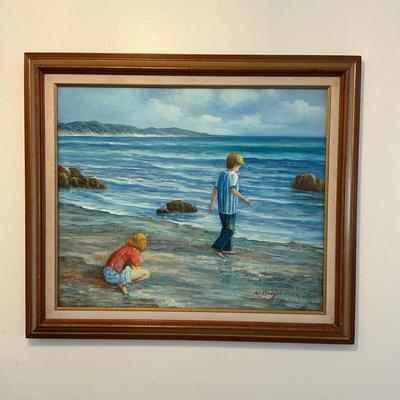Siblings On The Beach By W. Hodges