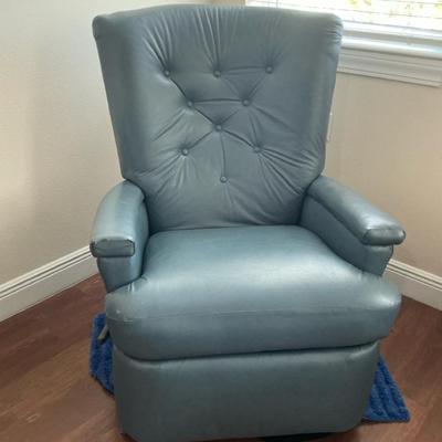 Leather Recliner Blue