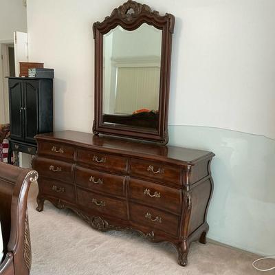 Hickory White Dresser W/ Mirror