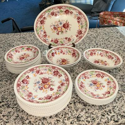 1950’s Johnson Bros Winchester Pink Floral Dishes 