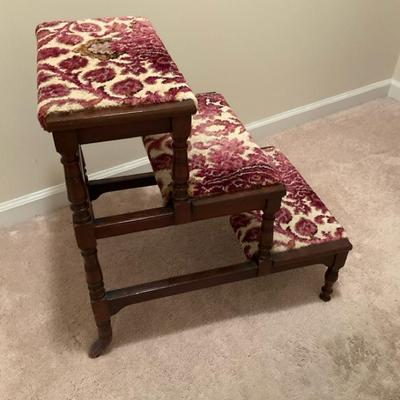 Vintage Carpeted Step Stool