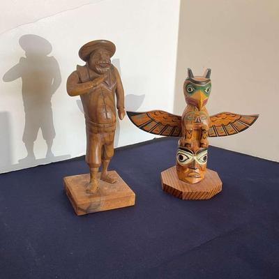 2 Wood Figurines