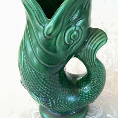 Dartmouth Devon England Green Fish Vase 