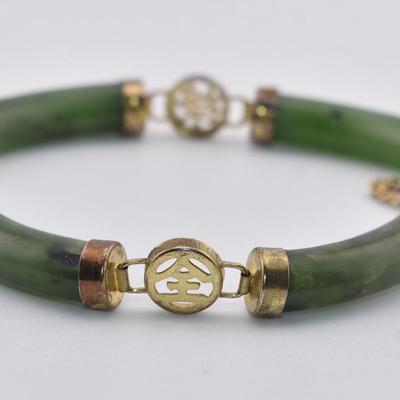 Vintage Asian Green Jade Bracelet