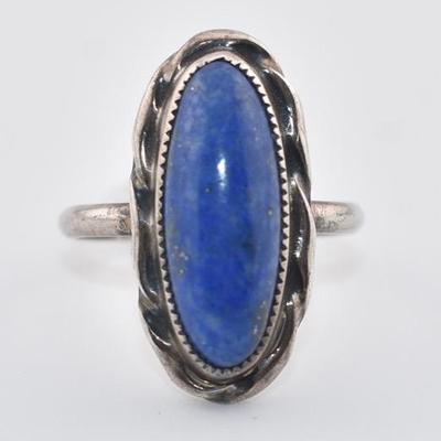 Sterling Silver Lapis Lazuli Cabochon Ring