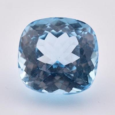 18.1 Carat Natural Cushion Sky Blue Topaz - VVS