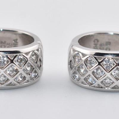 Sterling Silver Lattice Closed Hoop Earrings