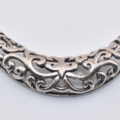 Sterling Silver Ornate Pass-Through Pendant