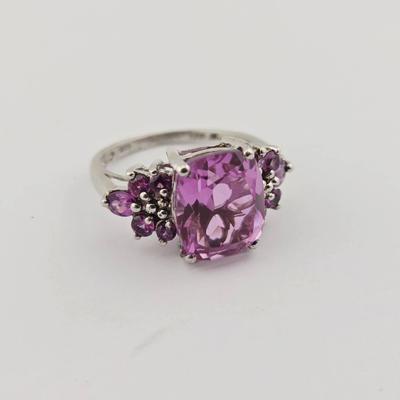 6ct Pink Topaz Sterling Silver Ring 