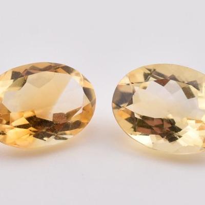 10.1 TCW Natural Unheated Oval Citrine Pair - VVS