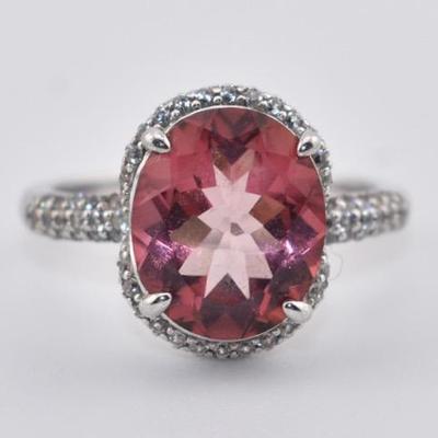 Sterling Silver Oval Peach Ring