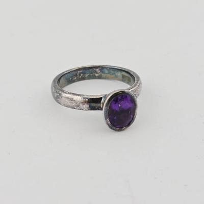 1ct Amethyst Sterling Silver Ring