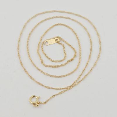 14k Gold Fine Link Necklace 