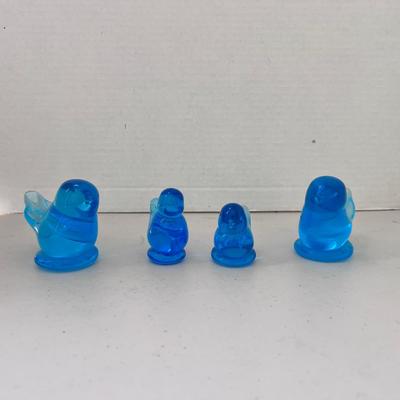 Blue Birds of Happiness Glass Figures 3 Signed Leo Ward 1987 