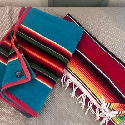 Pendleton Beaver State Serape Wool Blanket, Molina Mexico Striped Acrylic Blanket 