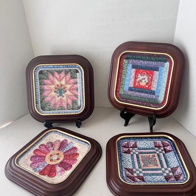 4 Framed Square Plates Bradford Quilts By Mary Ann Lasher 