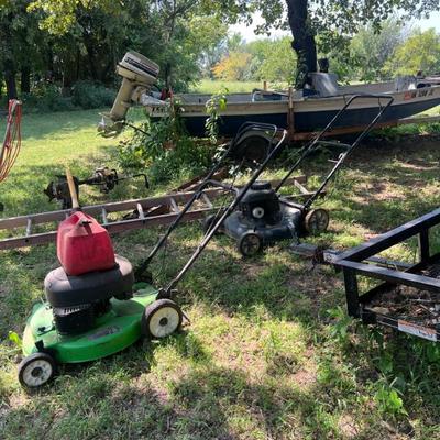Boat, mowers 