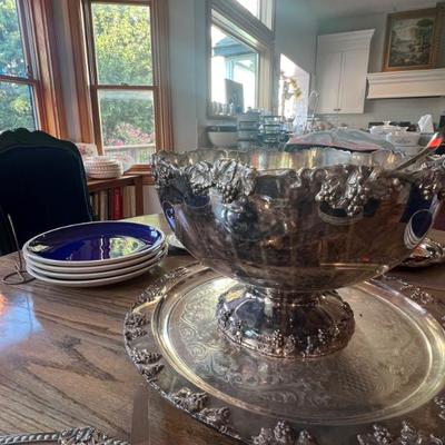Silverplate punch bowl