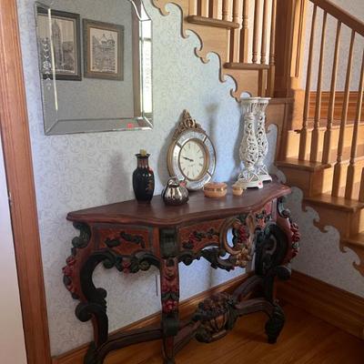 Entryway table with decor
