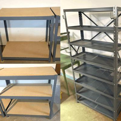 Metal & Pressboard Shelves + (B)