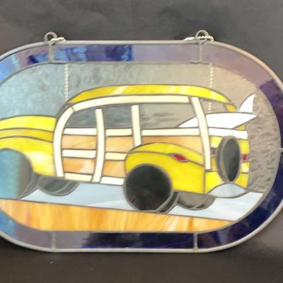 Stained Glass Window Art Wagon & Surfboard 