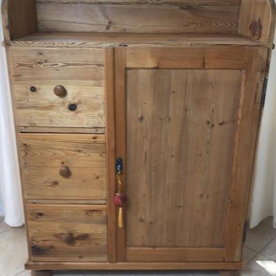 Victorian Stripped Pine Cabinet 