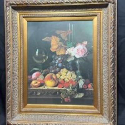 Still Life Print With Gorgeous Gold Frame 