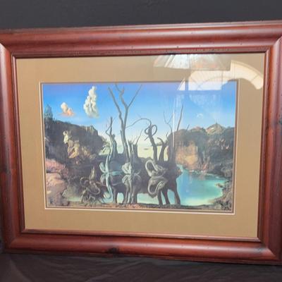 "Swans Reflecting Elephants” Print Of Paint By Dali 