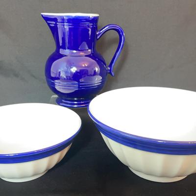 Set Of Bowls And Pitcher Ceramic