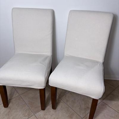 Slipcovered Dinning Chairs Set 2