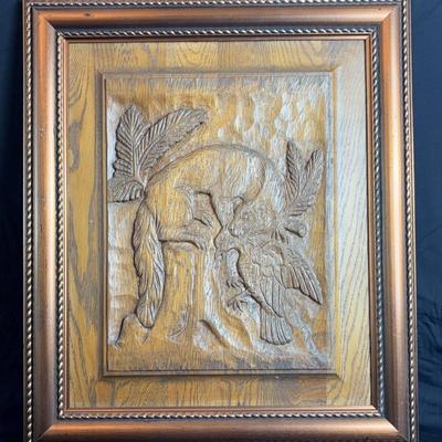 Black Forest Carving Framed Art Panel