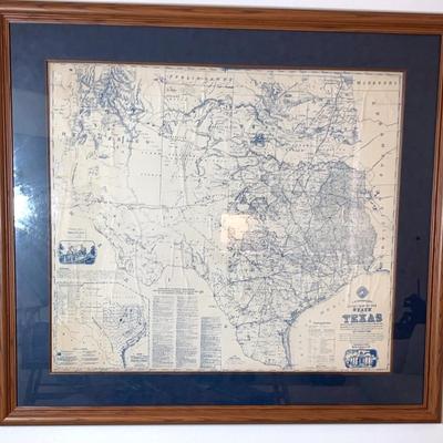 Vintage Texas Map 1874