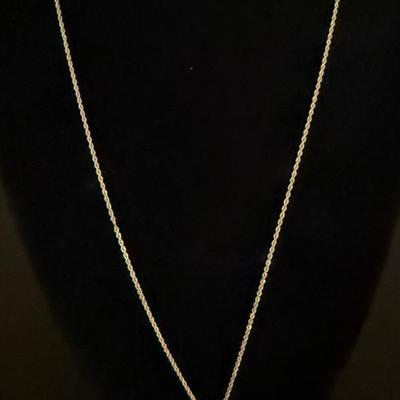 Lot 453: 14k Gold Heart Pendant Necklace – 4.6g