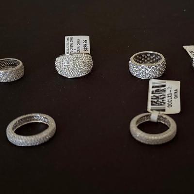 Lot 404: Lot of 8 Crystal Statement Rings