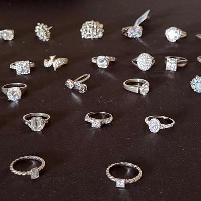 Lot 408: Lot of 33 Costume Jewelry Rings – Mixed Styles