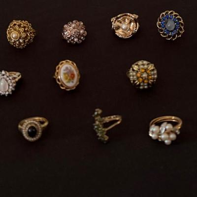 Lot 443: Lot of 23 Costume Jewelry Rings – Assorted Styles & Designs