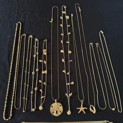 Lot 214: Nautical Gold Tone Necklaces Plus Other Necklaces And Bracelets