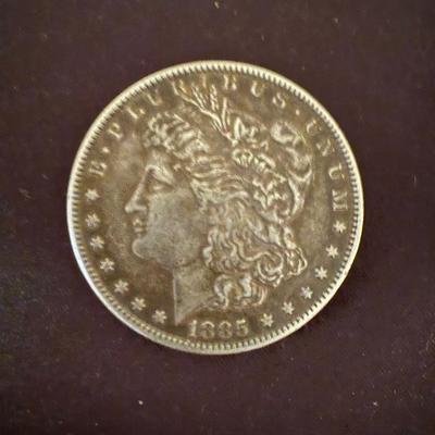 Lot 522: Pair of Vintage Morgan Silver Dollars – 1885 & 1896 (Philadelphia Mint)
