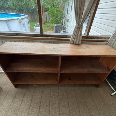 Lot 277: Wood Console Table With Shelves