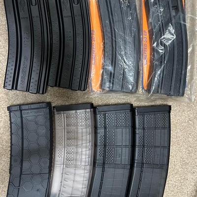 Lot 339: AR-15 Magazines – 11Total (Polymer & Metal, 5.56mm)  Assortment of AR-15 magazines, all 5.5