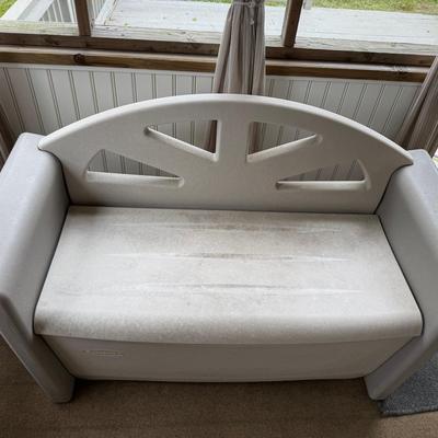 Lot 276: Patio Storage Bench With Kids Toys
