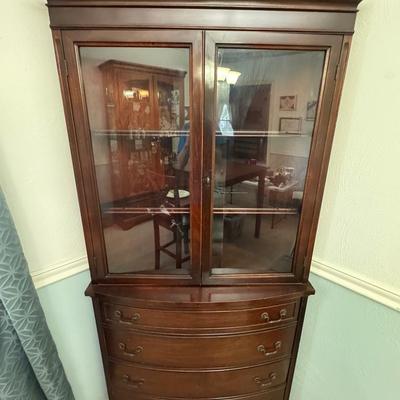 Lot 202: Vintage Colonial Revival Corner China Cabinet