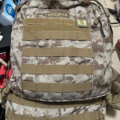 Lot 312: Camelback Tactical Bag  An Pelican Case- Lightly Bugged Out - Everything In Bag Included