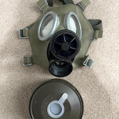 Lot 338: Surplus Military Gas Mask with Filter Canister