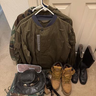 Lot 279: Tactical Gear, Camo, Boots 